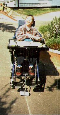Jon on the wheelchair track
