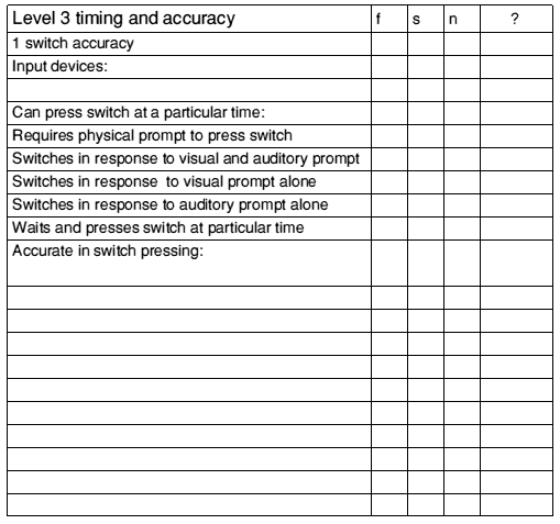 Level 3 of the switch access progression
